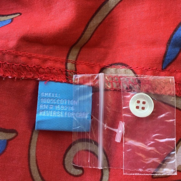 J McLaughlin Red Floral Button Up Cotton Long Sleeve NEW - Picture 6 of 6